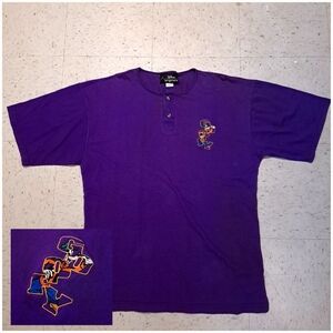 Disney | Originals dark purple goofy embroidered men's t shirt